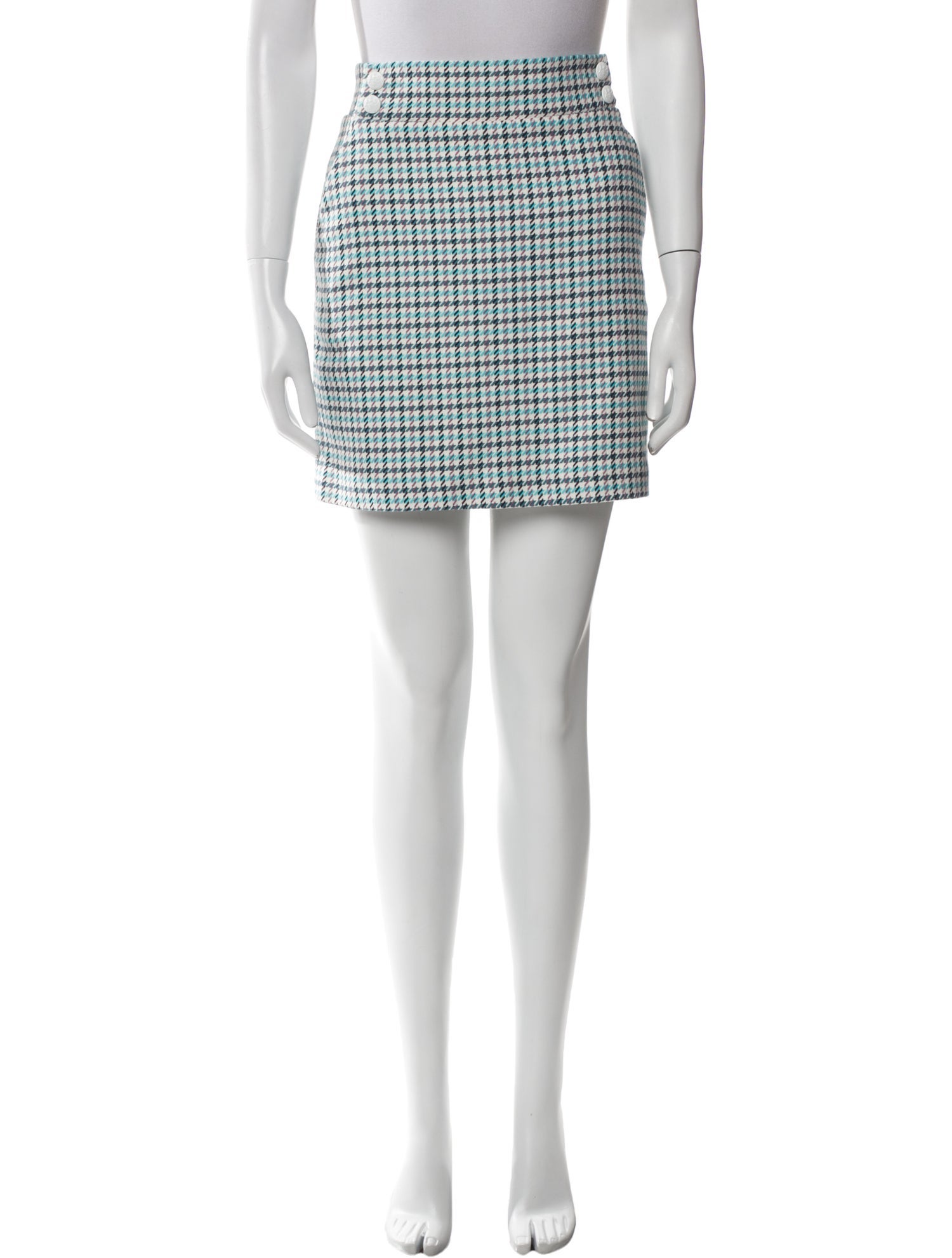 Veronica Beard Houndstooth Print Mini Skirt